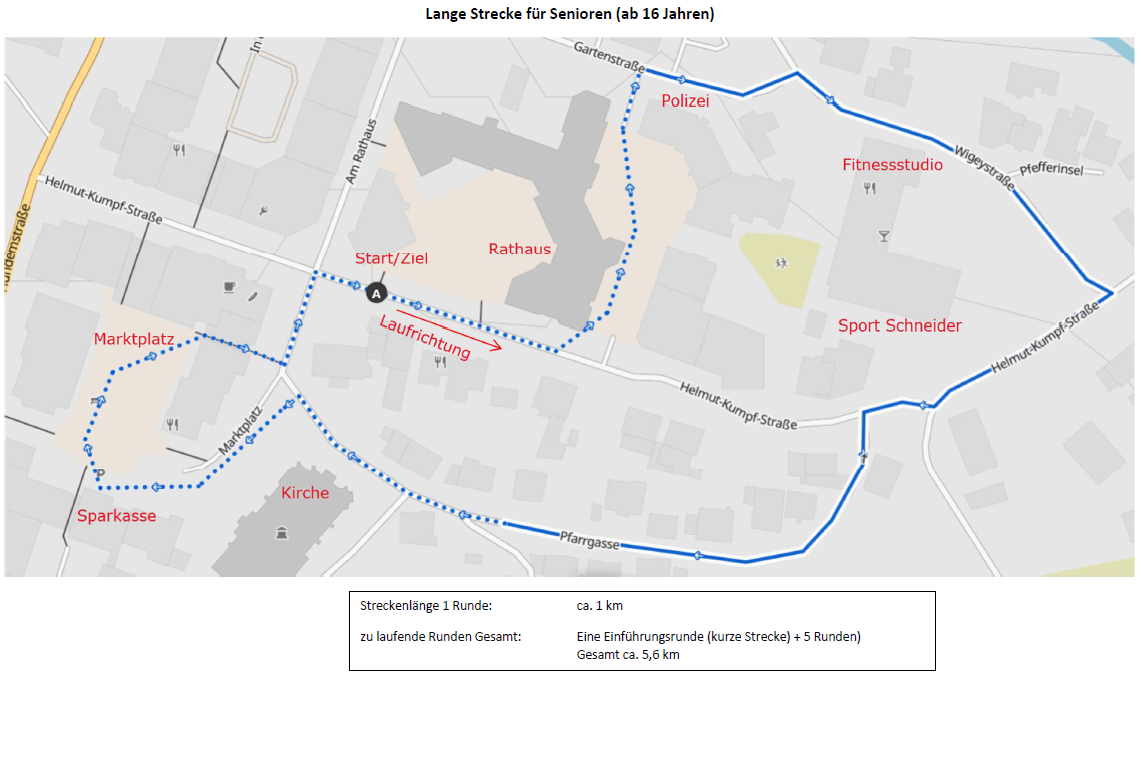 Laufstrecke Kurze Strecke "Lennestadt läuft" 2024